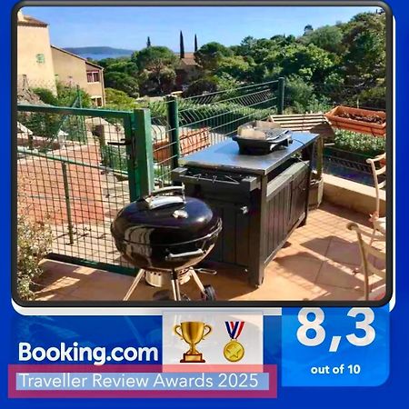 Cavalaire Vue Mer Au Loin Maisonnette Tout Equipee Pour 4 Personnes Avec Piscine Clim Wifi Velos Tv Barbecues Luaran gambar