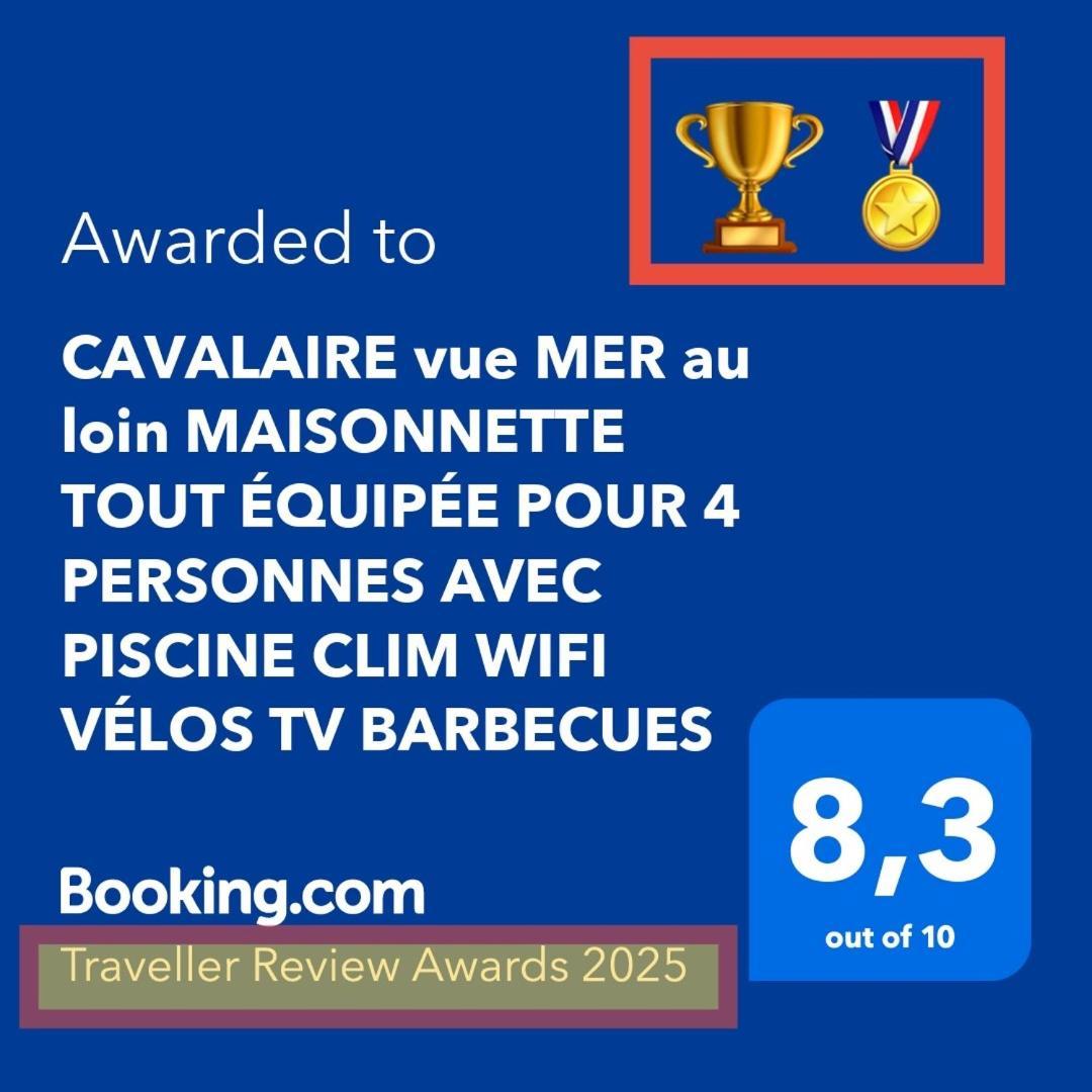 Cavalaire Vue Mer Au Loin Maisonnette Tout Equipee Pour 4 Personnes Avec Piscine Clim Wifi Velos Tv Barbecues Luaran gambar